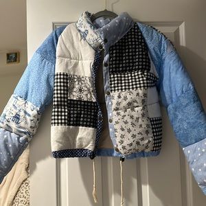 Aaronsunsolo Blue Patchwork Jacket
